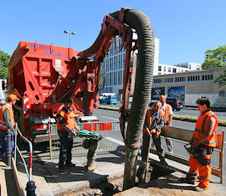 Saugbagger im Einsatz
